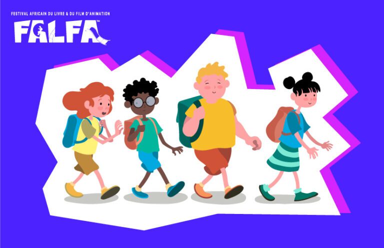 Illustration d’une sortie scolaire à Bordeaux autour du festival FALFA, avec des éléments de lecture, d’animation et de création