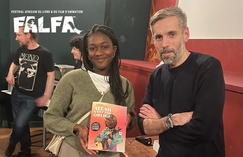 Cahéla Kouléon, présidente du FALFA, avec Zaven Najjar, réalisateur du film d'animation Allah n'est pas obligé
